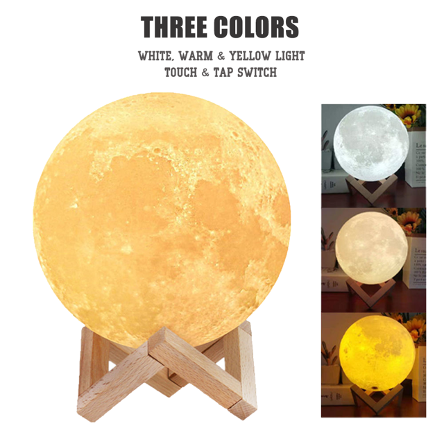 Picture of Personalized 3D Photo Moon Lamp w/ Touch Control for Any Occasions | Customized Moon Lamp w/ Photo & Text | Best Gift Idea for Birthday, Christmas, Valentine's Day etc.