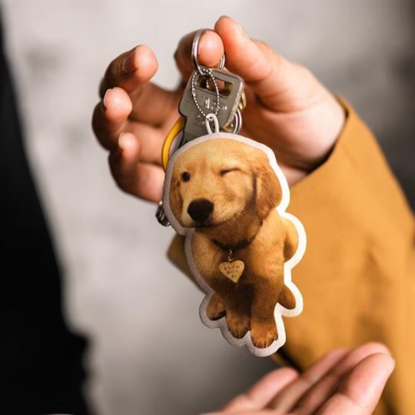 Picture of Custom 3D Photo Keychain with Your Loved Ones or Pets Photo - Best Gift for Pet Lovers, Friends & Family