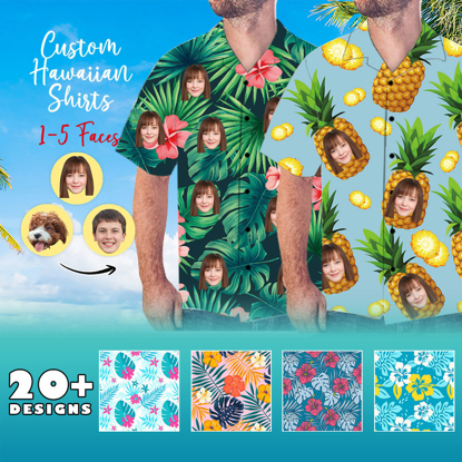 Picture of Custom Photo Hawaiian Shirts | Personalized Photo Hawaiian Shirts for Men | Custom Hawaiian Shirts | As a Unique Custom Gift for Summer