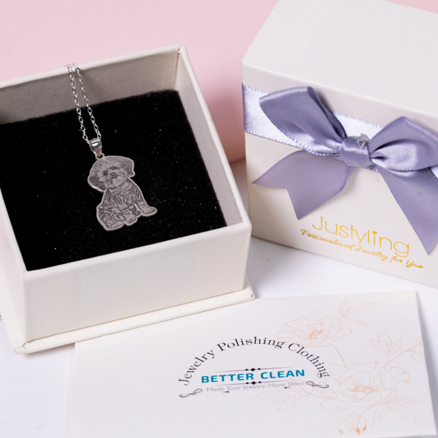 Picture of Personalized  Human or Pets Photo Necklace in 925 Sterling Silver with 5 Design Options | Customize With Your Best Photo | The Best Mother's Day, Christmas, Anniversary Gift