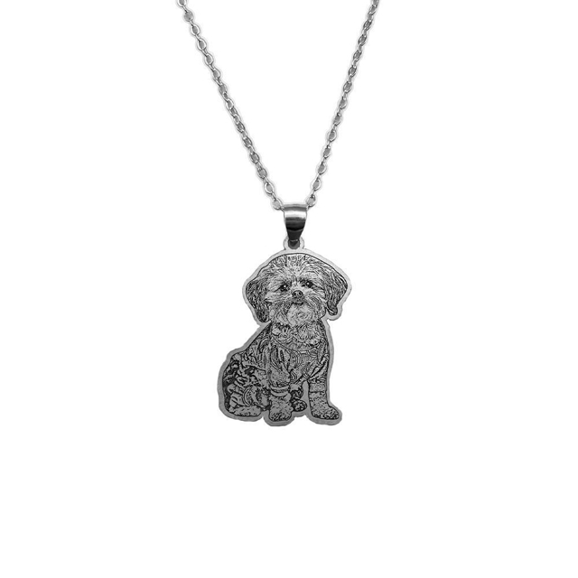 Picture of Personalized  Human or Pets Photo Necklace in 925 Sterling Silver with 5 Design Options | Customize With Your Best Photo | The Best Mother's Day, Christmas, Anniversary Gift