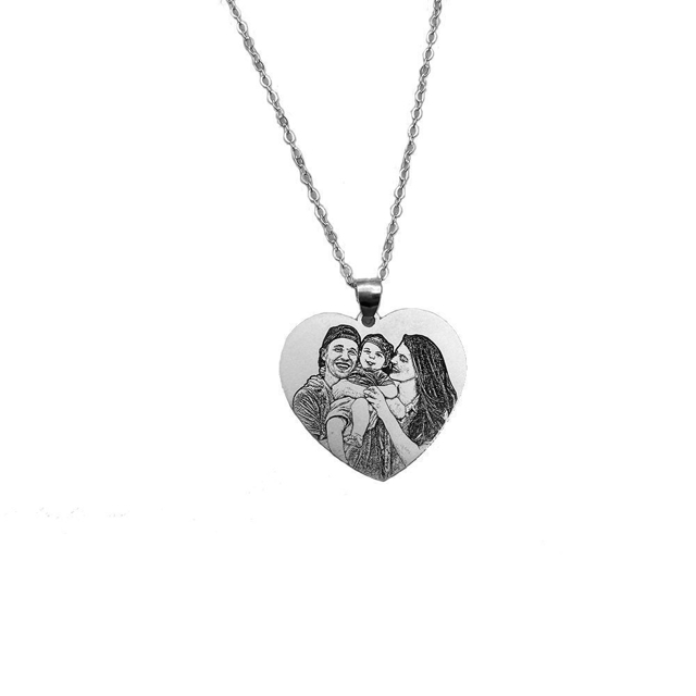 Picture of Personalized  Human or Pets Photo Necklace in 925 Sterling Silver with 5 Design Options | Customize With Your Best Photo | The Best Mother's Day, Christmas, Anniversary Gift