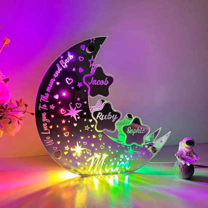 Picture of Personalized Celestial Moon Light | Custom Kid Names on The Night Light The Best Personalized Gift for Mother's Day