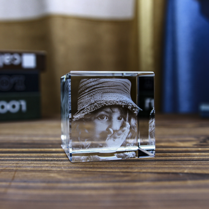 Picture of Custom Photo 3D Laser Crystal Cube | Personalized 3D Photo Laser Crystal | The Best Unique Gift for Birthday Wedding Christmas