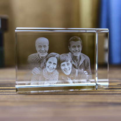 Picture of Custom Photo 3D Laser Crystal Landscape Straight Line | Personalized 3D Photo Laser Crystal | The Best Unique Gift for Birthday Wedding Christmas etc.