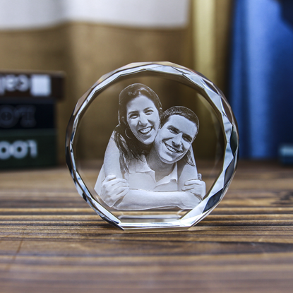 Picture of Custom Photo 3D Laser Crystal Sphere With Light Base | Personalized 3D Photo Laser Crystal | The Best Unique Gift for Birthday Wedding Christmas etc.