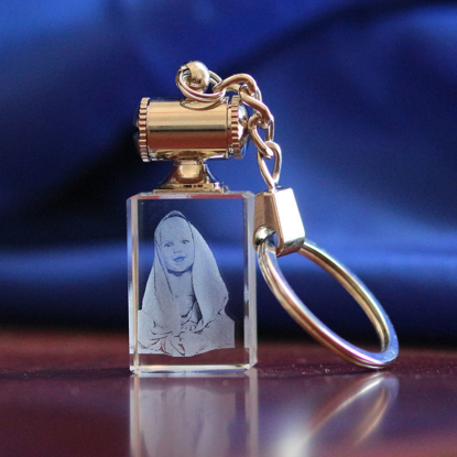 Picture of Personalized 2D or 3D Crystal Photo Keychain Gift in Rectangle | Custom Photo Keychain | The Beat Pet Lover Gift