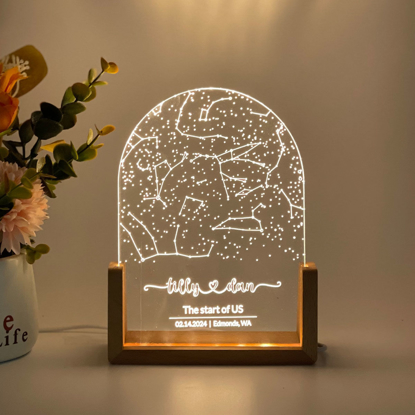 Picture of Custom Constellation Star Map Night Light | Personalized Starry Night Lamp | Constellation Chart Lamp | Unique Gift For Anniversary, Birthday or Christmas | Best Gift for Children or Your Loved One