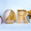 Picture of Personalized Wooden Piggy Bank for Kids Boys Girls | Large Piggy Banks 26 English Alphabet Letter-G | Transparent Money Saving Box | Best Gift for Children on Birthday or Christmas