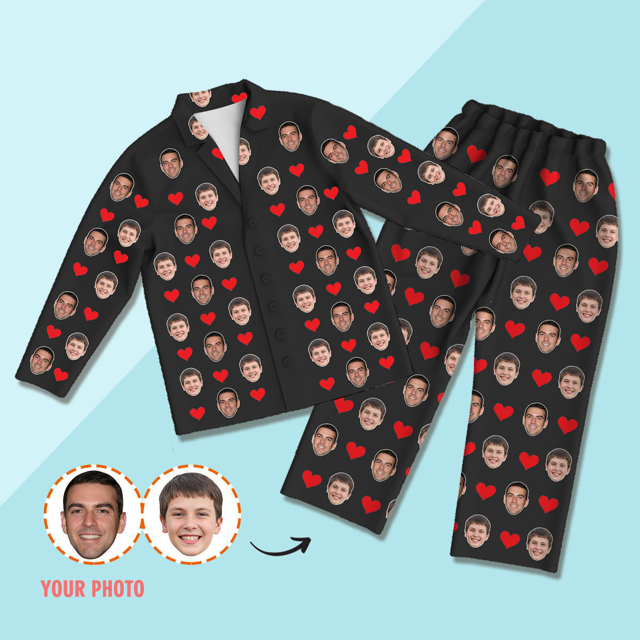 Picture of Customized Face Pajamas | Customized Photo Pajamas | Customized Pajamas Set Full Of Love For Home