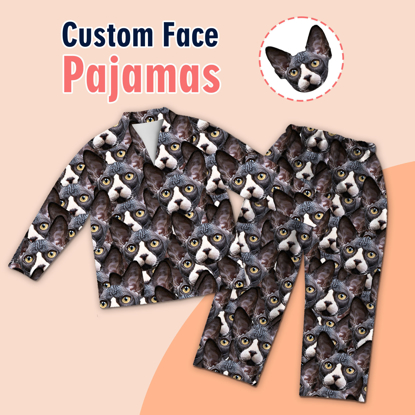 Picture of Customized Face Pajamas | Customized Pet Multi-Head Creative Pajamas | Customized Pet Creative Home Pajamas Set