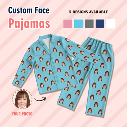 Picture of Customized face pajamas | Customized photo pajamas | Customized multi-color family pajamas set