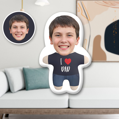 Picture of Personalized 3D Face Photo Mini Pillow | Custom Face Mini Doll | Custom Text Male Pillow Doll