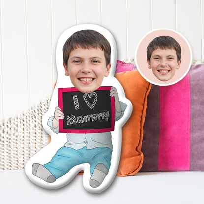 Picture of Personalized 3D Face Photo Mini Pillow | Custom Face Mini Dolls | Custom Text Little Boy Pillow Dolls