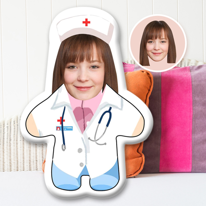 Picture of Personalized 3D Face Photo Mini Pillow | Customized Face Mini Dolls | Cute Doctor Shape Pillow Dolls