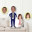 Picture of Personalized 3D Face Photo Mini Pillow | Customized Face Double Mini Dolls | Cute Father and Daughter Shaped Double Pillow Dolls