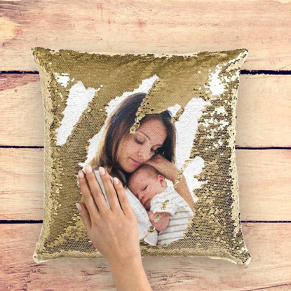 Picture of Personalized Photo Pillow | Custom Magic Photo Sequin Pillow