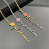 Picture of 925 Sterling Silver Personalized Colorful Birth Floral Pendant Name Necklace | Unique Gift for Mothers' Day | Custom Gift For Birthday,  Christmas, Anniversary