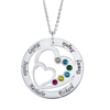 Picture of 925 Sterling Silver Personalized Heart in Heart Birthstone Name Necklace | Best Mothers' Day Gift