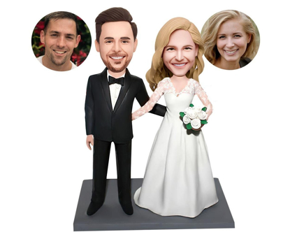 Picture of Custom Bobbleheads: Wedding Caketopper Bobbleheads | Personalized Bobbleheads for the Special Someone as a Unique Gift Idea｜Best Gift Idea for Wedding etc.