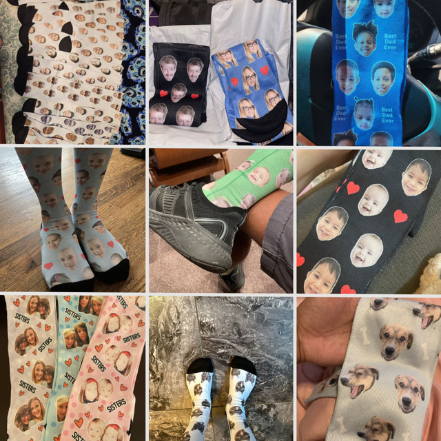 Picture of Customized Dog Head Photo Socks | Personalized Dog Photo Socks | Customized Dog Head Photo Socks In Various Styles