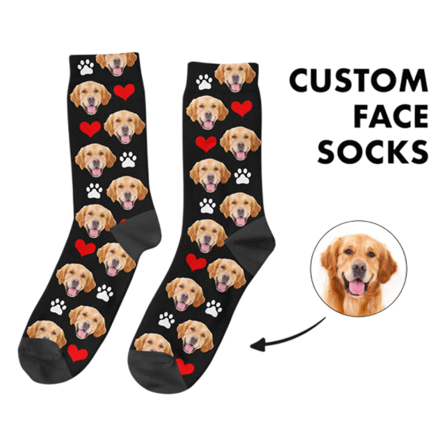 Picture of Customized Dog Head Photo Socks | Personalized Dog Photo Socks | Customized Dog Head Photo Socks In Various Styles