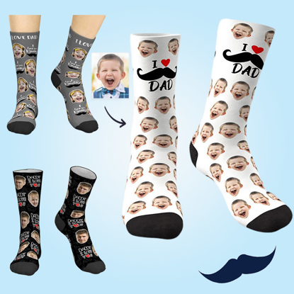 Picture of Customized Avatar Socks | Personalized Photo Socks | Customized Photo Avatar Socks For Father's Day