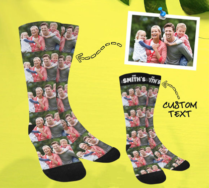 Picture of Custom Photo Socks | Personalized Photo Socks | Personalize Family Photo Sock Memory Gift