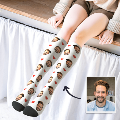 Picture of Customized Avatar Socks | Personalized Photo Socks | Custom High Socks Multicolor with Little Love