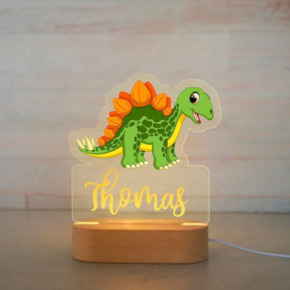 Picture of Custom Name Night Light for Kids | Personalized Cartoon Dinosaur Night Light with LED Lighting | Best Christmas Gift For Kids