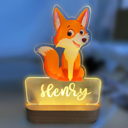 Picture of Custom Name Night Light for Kids | Personalized Cartoon Fox Night Light with LED Lighting | Birthday Gift For Kids