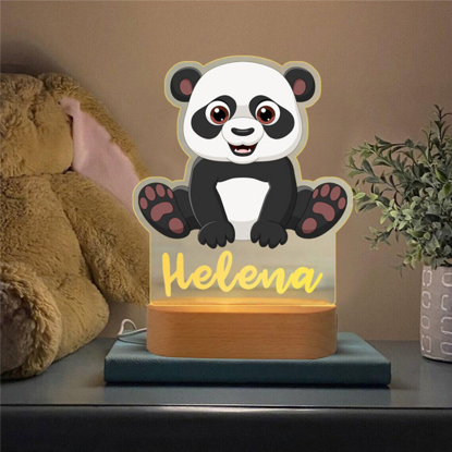 Picture of Custom Name Night Light for Kids | Personalized Cartoon Panda Night Light with LED Lighting |  Personalized It With Your Kid's Name