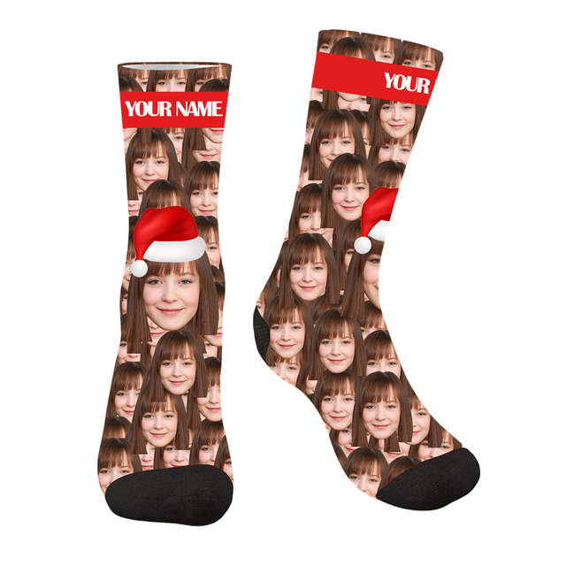 Picture of Customized Photo Socks | Personalized Avatar Socks | Custom Photo Christmas Style Socks