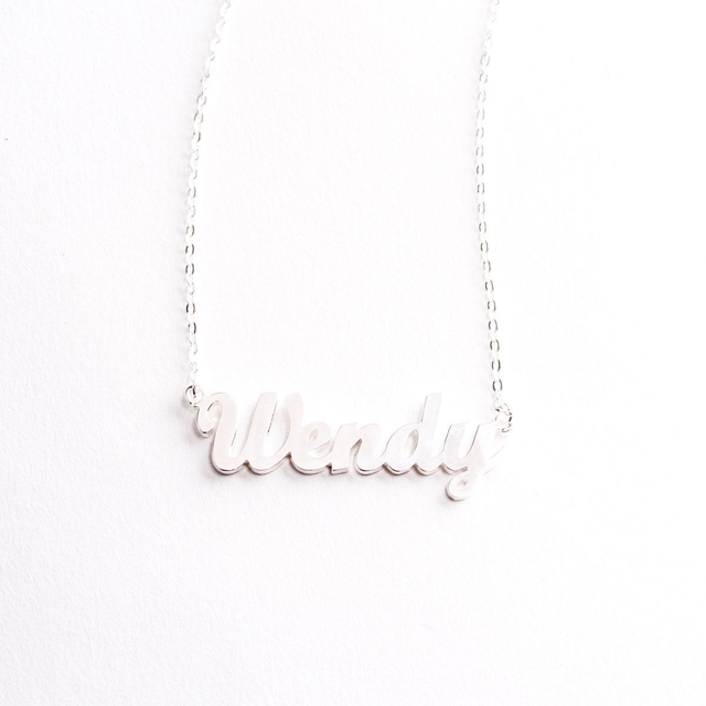 Picture of 925 Sterling Silver Personalized Name Necklace | Customize With Any Name | Best Birthday, Christmas, Anniversary Gift