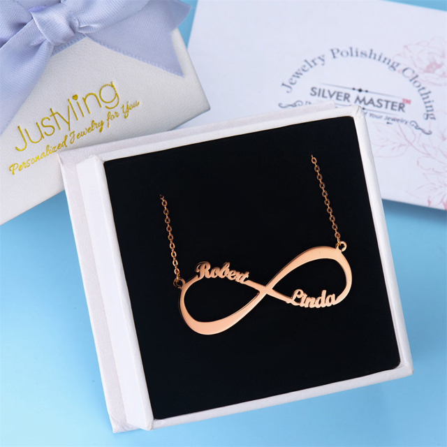 Picture of Infinity Name Necklace in 925 Sterling Silver | Custom With Names Of Loved One | Gift For Valentine's Day, Anniversary And Family Members