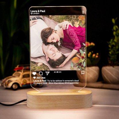 Picture of Personalized Instagram Style 3D LED Night Lamp | Custom With Photo For Your Loved Ones | Gift For Valentine's Day, Anniversary