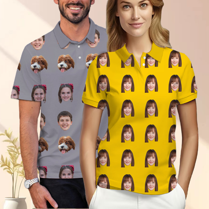 Picture of Customized Polo Shirts | Personalized Multi-Image Polo Shirts | Personalized Avatar Polo Shirts for Men and Women