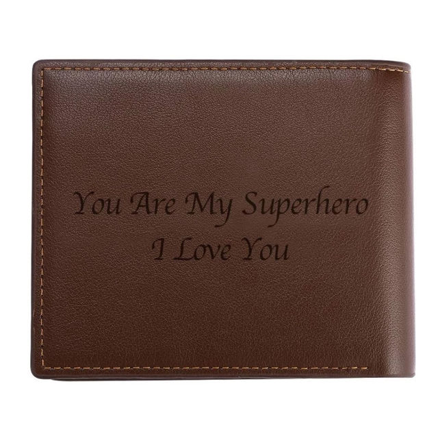 Picture of Personalized Men's Photo Wallet - Custom Engraved Photo wallet - Best Christmas Gift