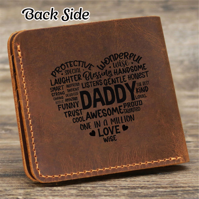 Picture of Personalized Men's Photo Wallet - Custom Engraved Wallet - Christmas Gift