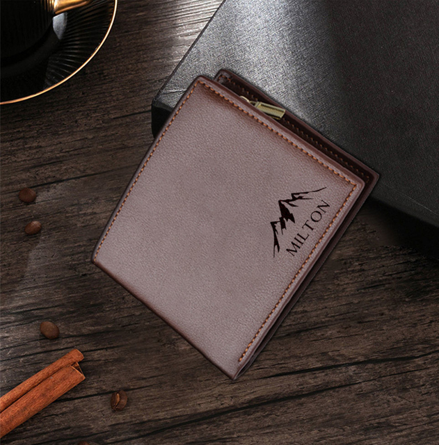 Picture of Custom Engraved Trifold Wallet - Personalized Name Wallet - Christmas and Birthday Gift