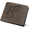 Picture of Custom Engraved Trifold Wallet for Men - Personalized Photo Wallet  - Christmas, Birthday or Father's day Gift