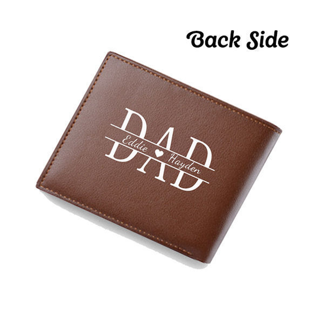 Picture of Custom Engraved Trifold Wallet for Men - Personalized Photo Wallet  - Christmas, Birthday or Father's day Gift