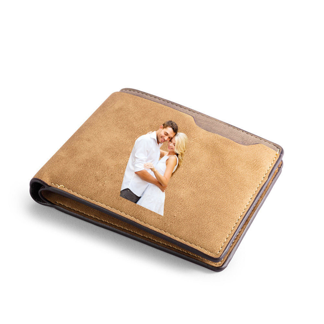 Picture of Custom Engraved Photo Wallet - Personalized Wallet for Dad - Christmas Gift - Gift for Parents