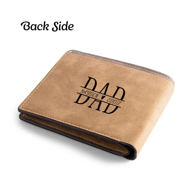 Picture of Custom Engraved Photo Wallet - Personalized Wallet for Dad - Christmas Gift - Gift for Parents