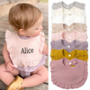 Picture of Custom Embroidered Bibs - Custom Ruffled Bibs - Personalized Baby Cotton Bibs - Best Gifts for Baby