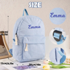 Picture of Personalized Canvas Backpack - Custom Embroidered Backpack - High School Backpack Preppy Style - Best Gifts for Kids