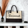 Picture of Custom Embroidered Name Tote Bags - Personalized Embroidered Tote Bags - Custom Text Canvas Tote Bags for Women and Girls