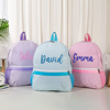 Picture of Custom Student Backpacks Pre-School Backpacks - Custom Embroidered Monogrammed Kids Seersucker Backpacks - Back to School Gifts for Kids