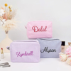 Picture of Custom Embroidered Striped Makeup Bag - Custom Seersucker Storage Makeup Bag - Personalized Travel and Business Travel Portable Storage Bag - Best for Women and Girls