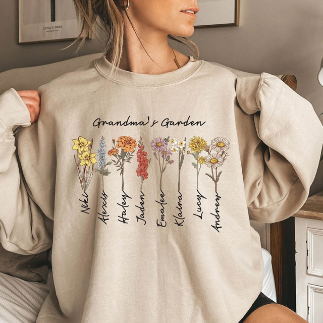 Picture of Custom Unisex Hoodies | Personalized Unisex Long Sleeve Sweatshirts | Custom Birth Flower Hoodies